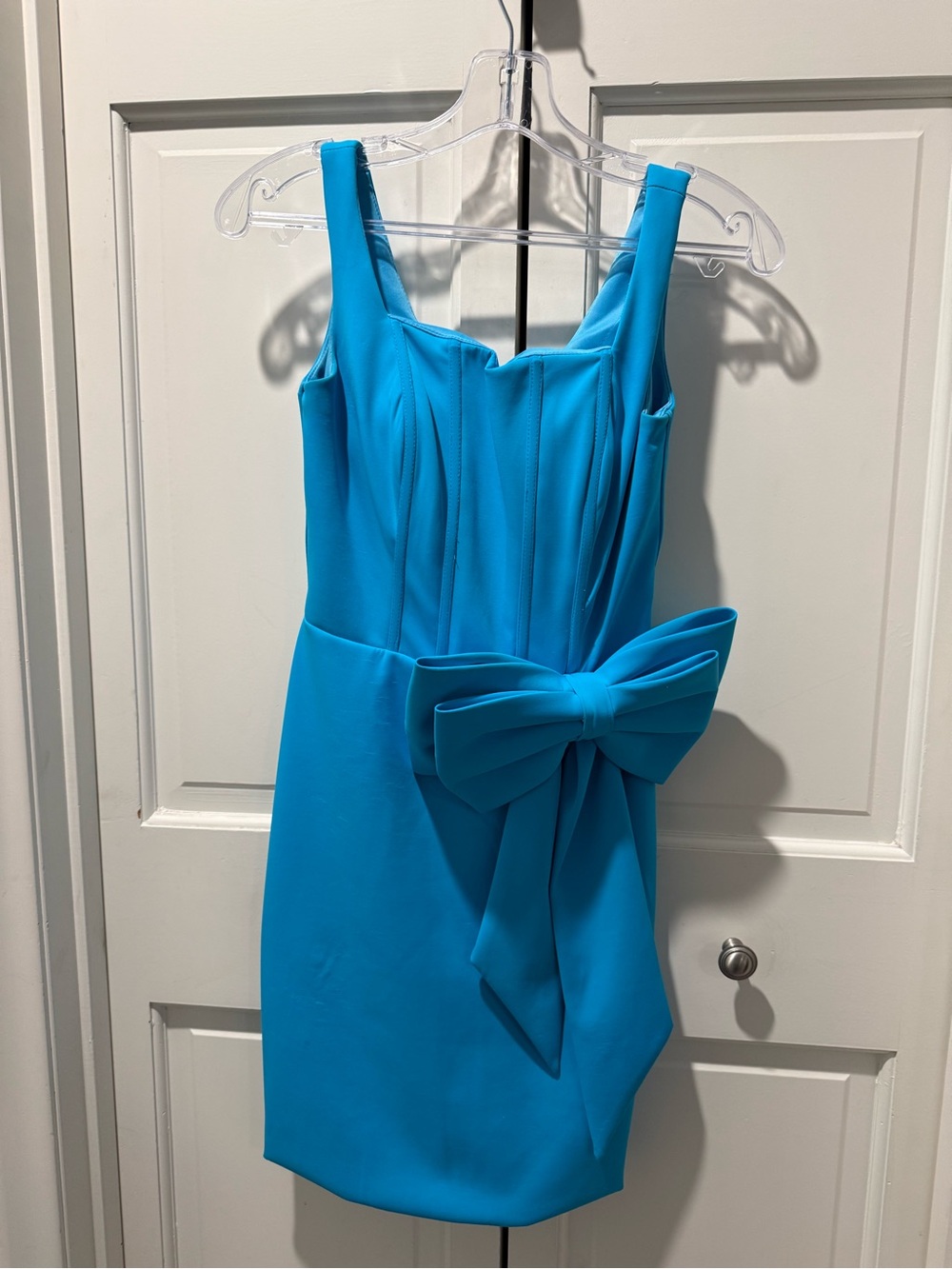 Turquoise Bow Accent Mini Dress